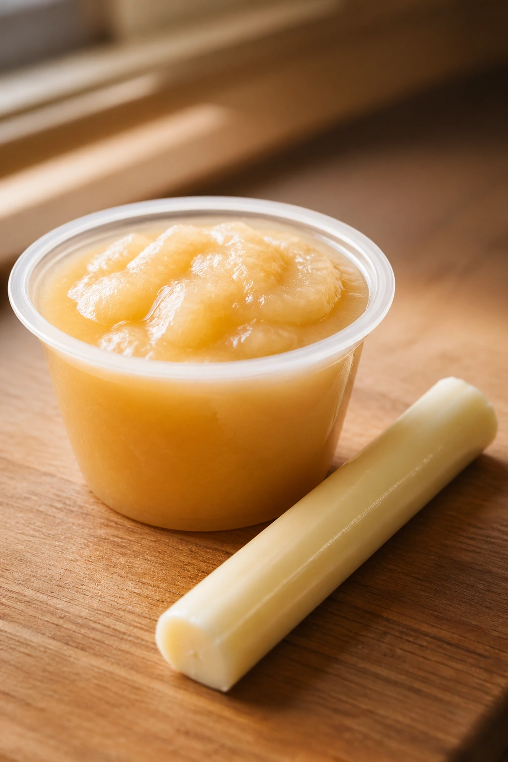 Applesauce cup with string cheese