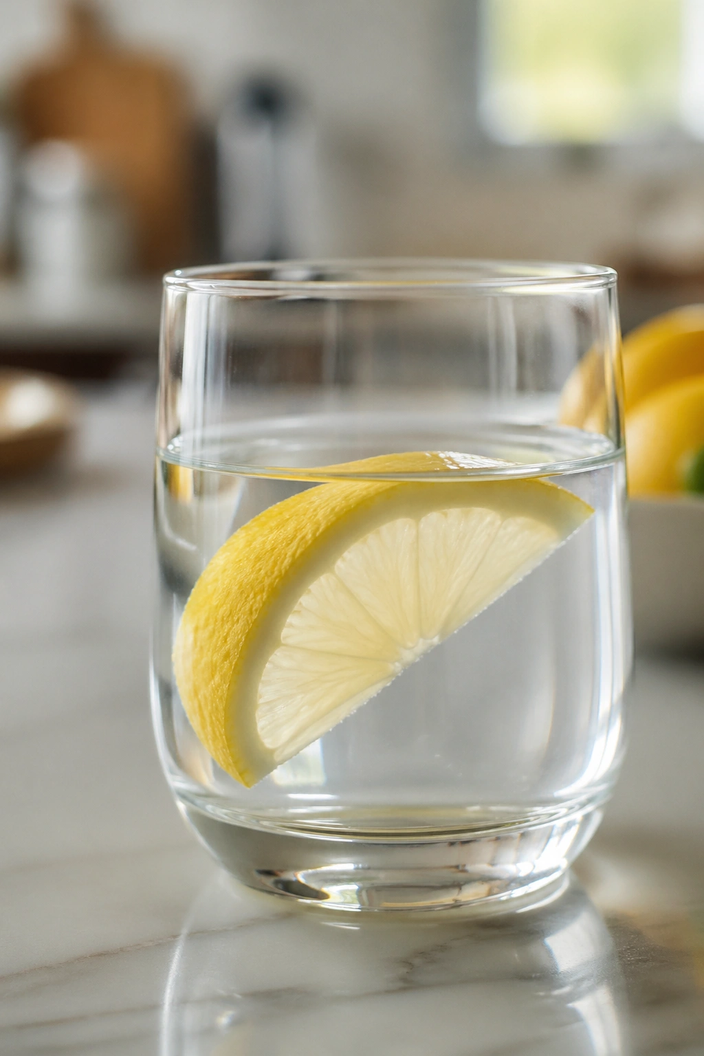 Glass of water with lemon wedge indicating citrus caution for infusions