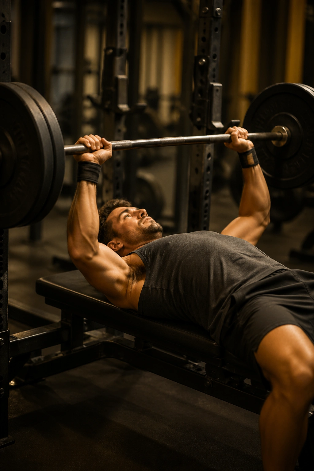 Bench press form on a real person with proper pressing technique
