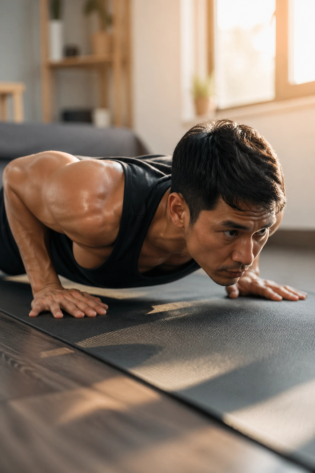 Person performing tempo push-up with slow descent