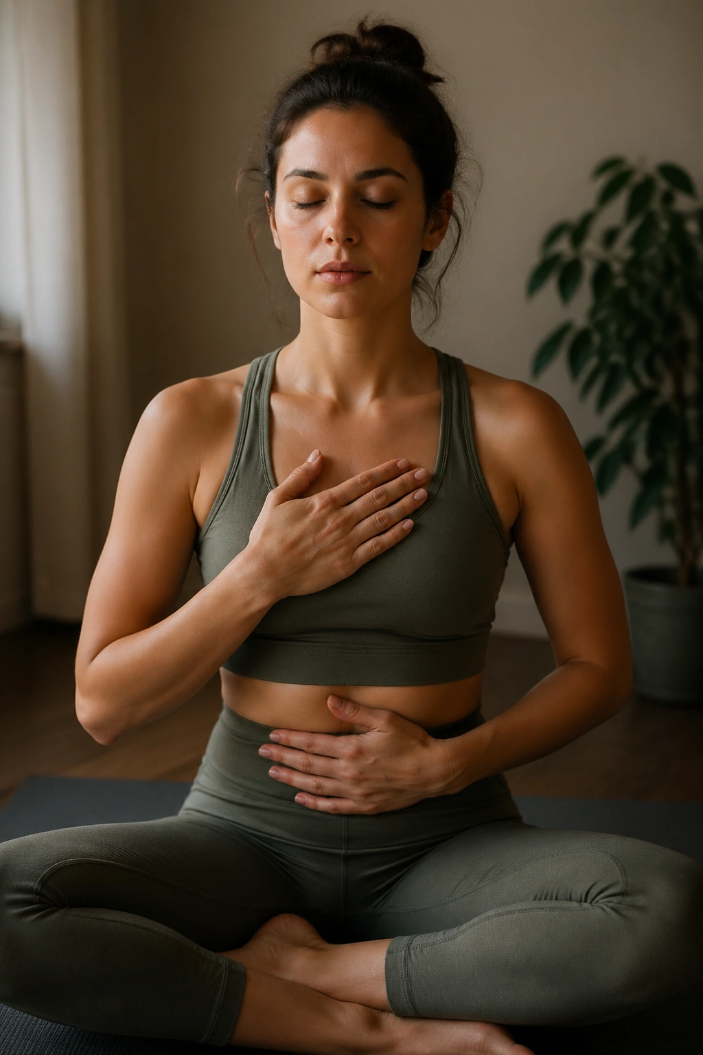 Portrait of a person counting breaths during anxious moments