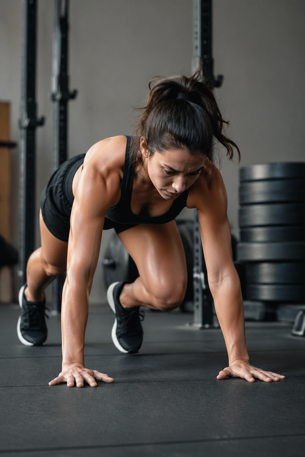 Person performing Burpee EMOM in gym