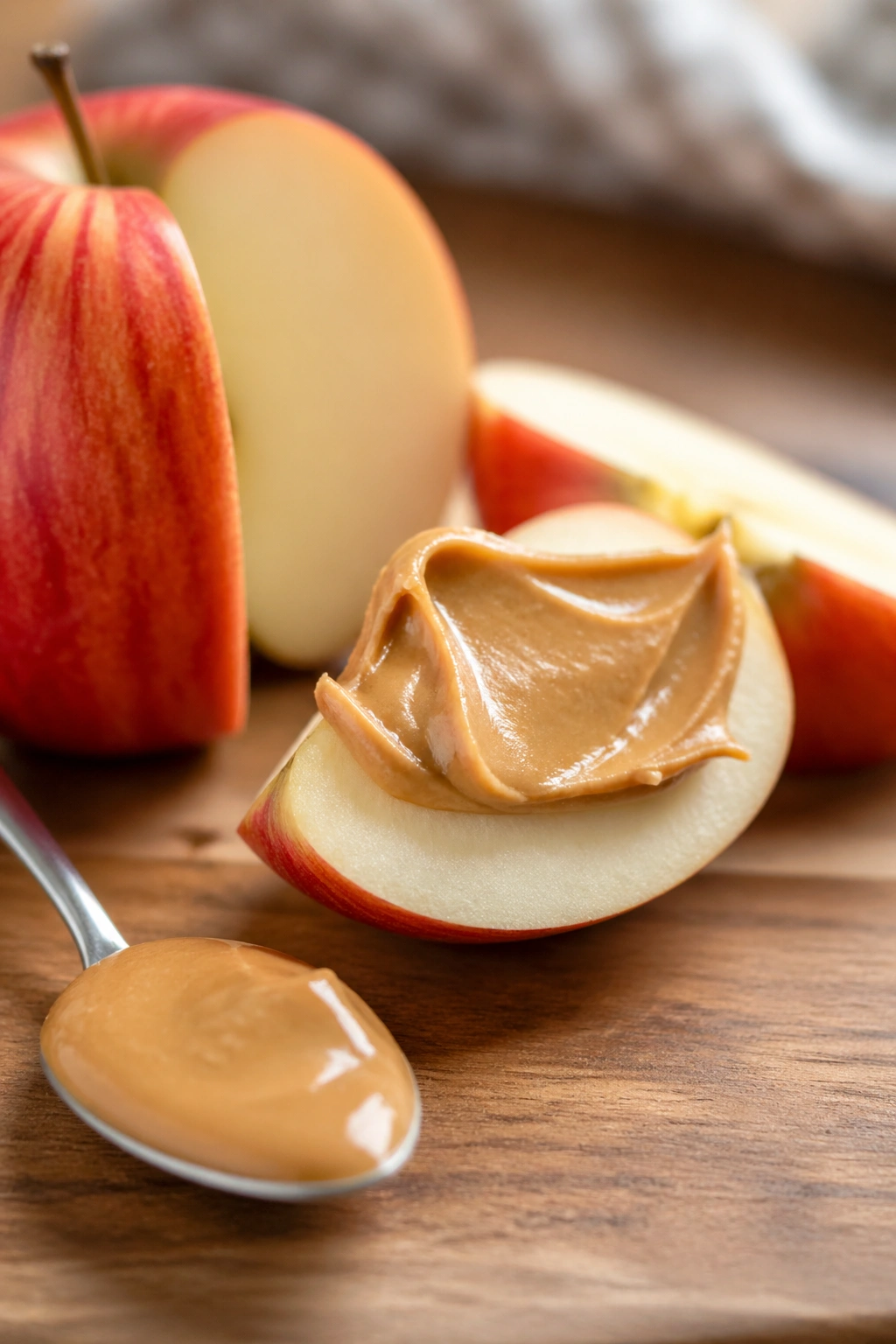 Apple with peanut butter for balanced carbs
