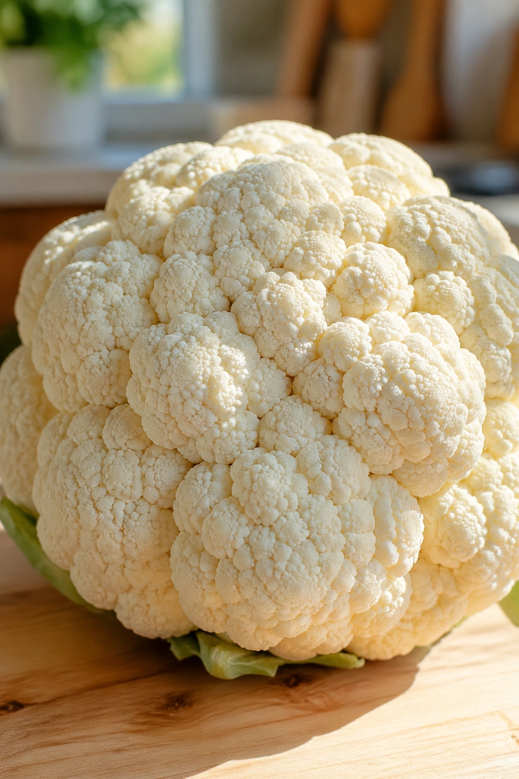 Close-up of cauliflower head filling the frame