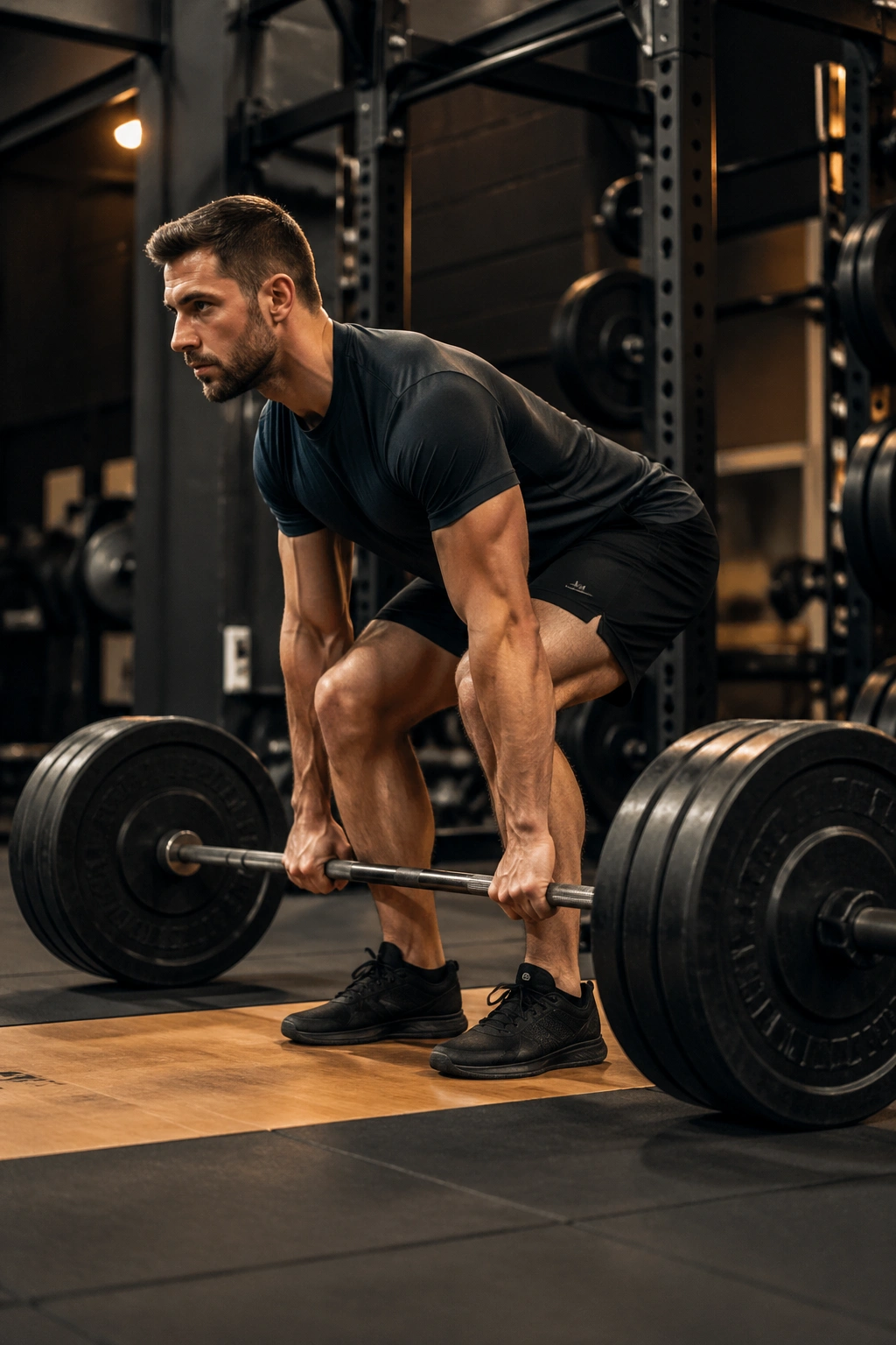 Athlete performing deadlift focusing on posterior chain