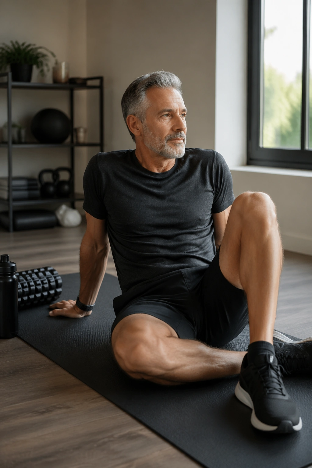 Person resting on a yoga mat during a recovery week