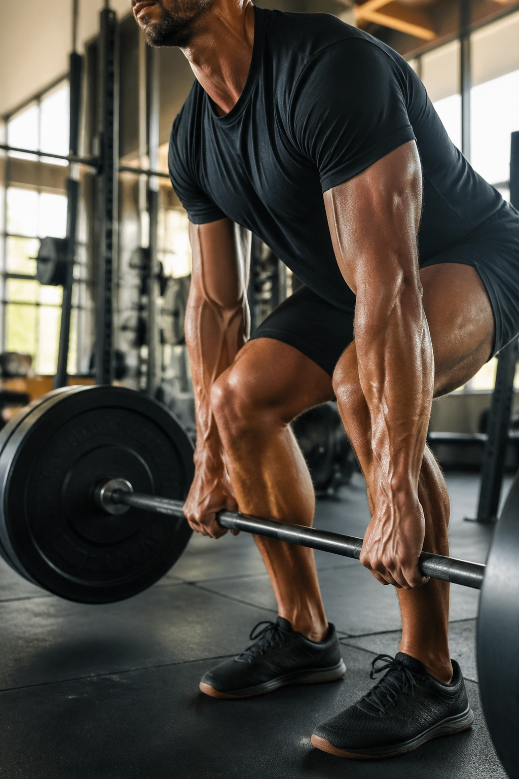 Athlete performing a deadlift in a gym to illustrate EMOM circuit