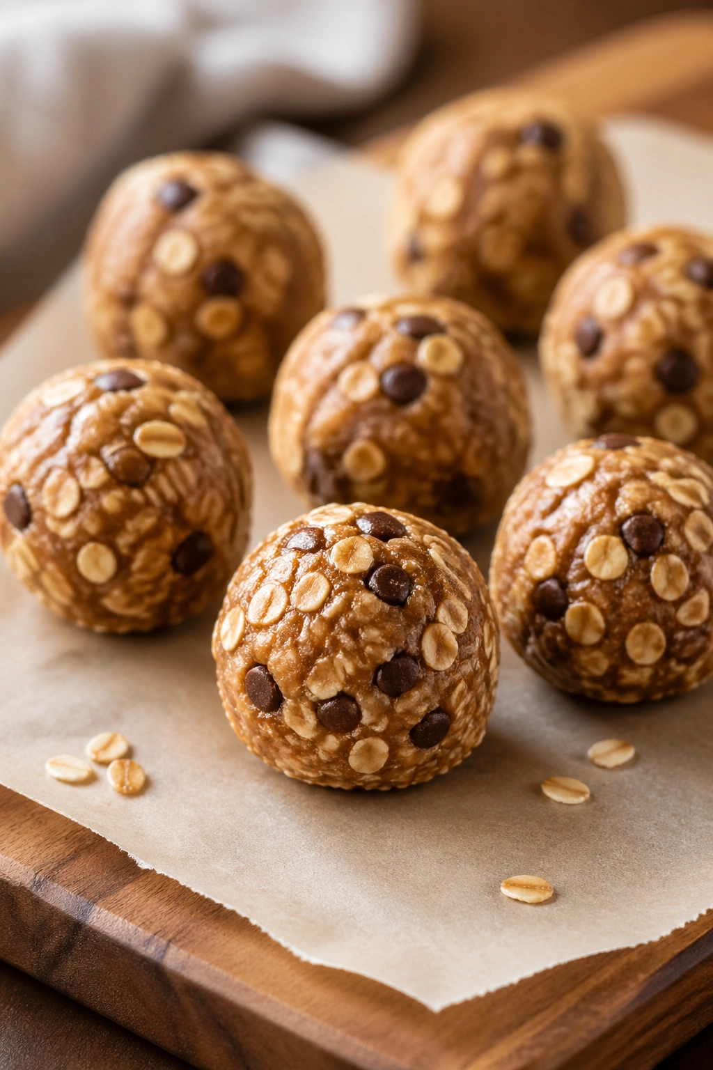 Close-up of homemade energy bites ready to eat before practice