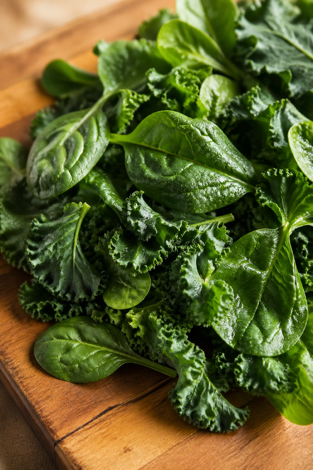 Close-up of leafy greens filling the frame