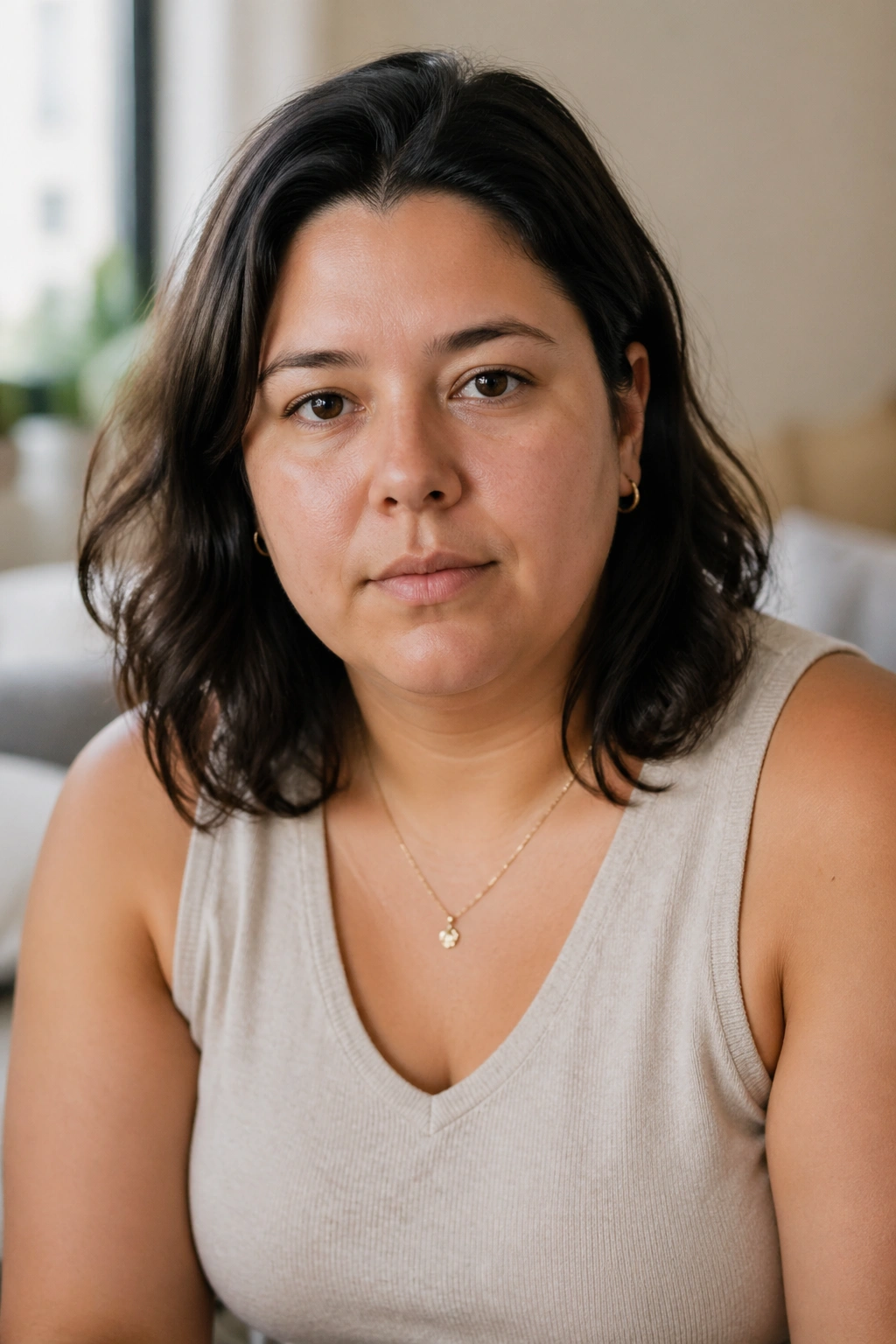 Portrait of a woman contemplating health factors influencing weight
