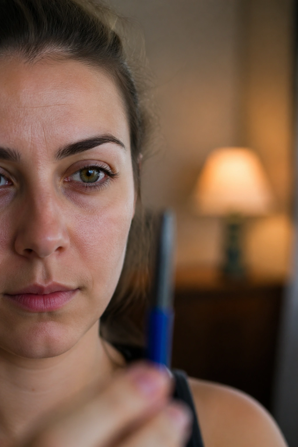 Close-up of eyes with distant background blurred to illustrate near-far focus