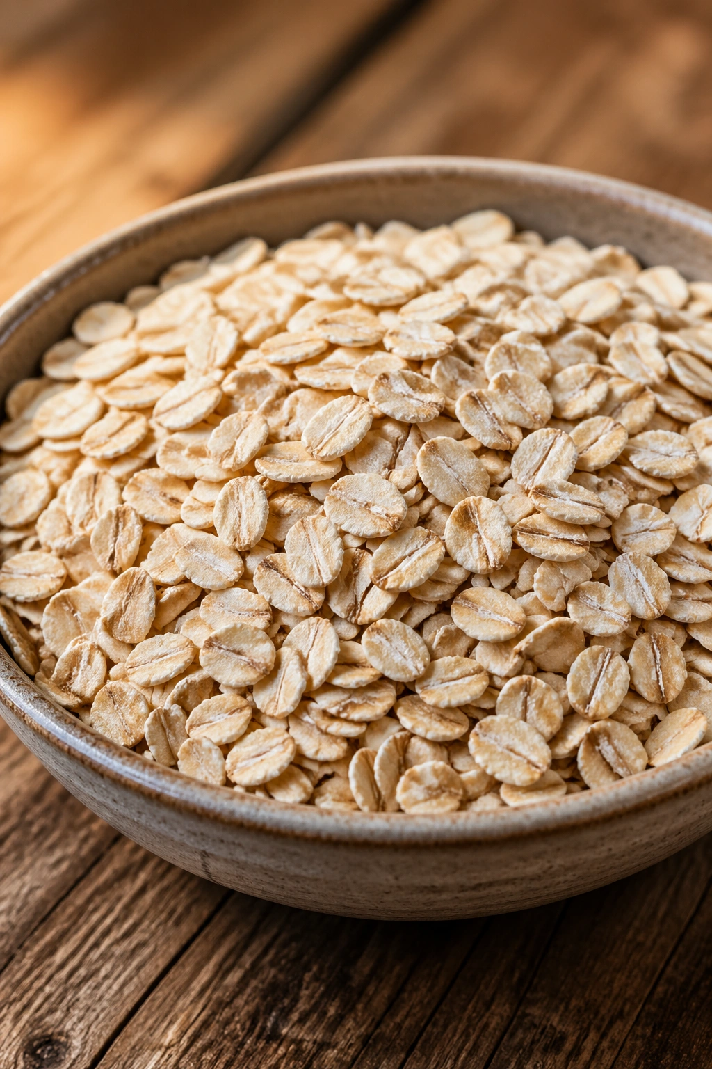 Close-up of a bowl of oats for glycogen refilling after exercise