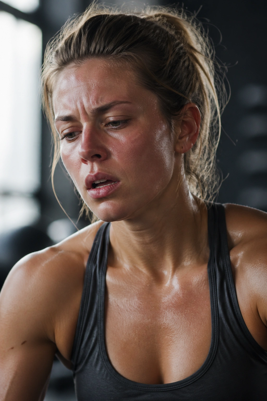 Tired-looking woman portrait signaling need for recovery