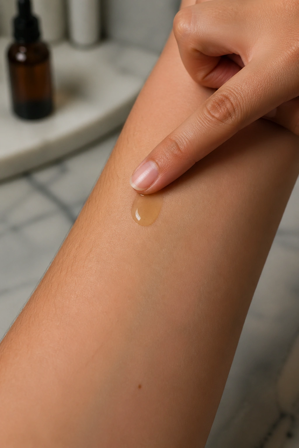 Forearm patch test for castor oil safety in a bathroom setting