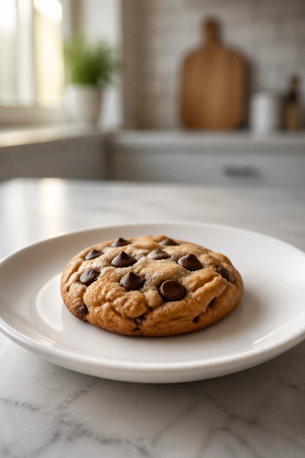 Single cookie on plate to symbolize limiting ultra-processed foods