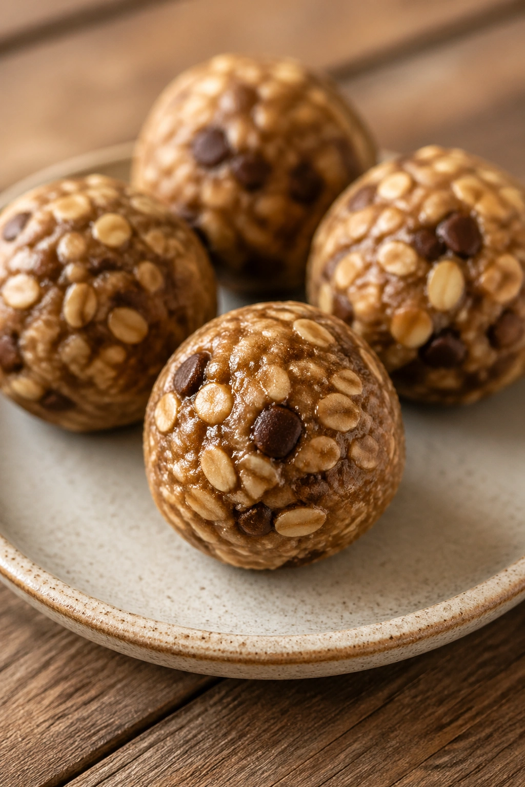 Protein energy bites on a plate
