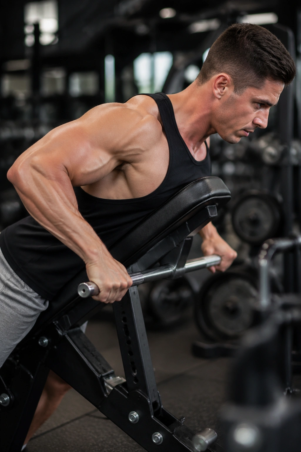 Strict chest-supported row focusing on back muscles