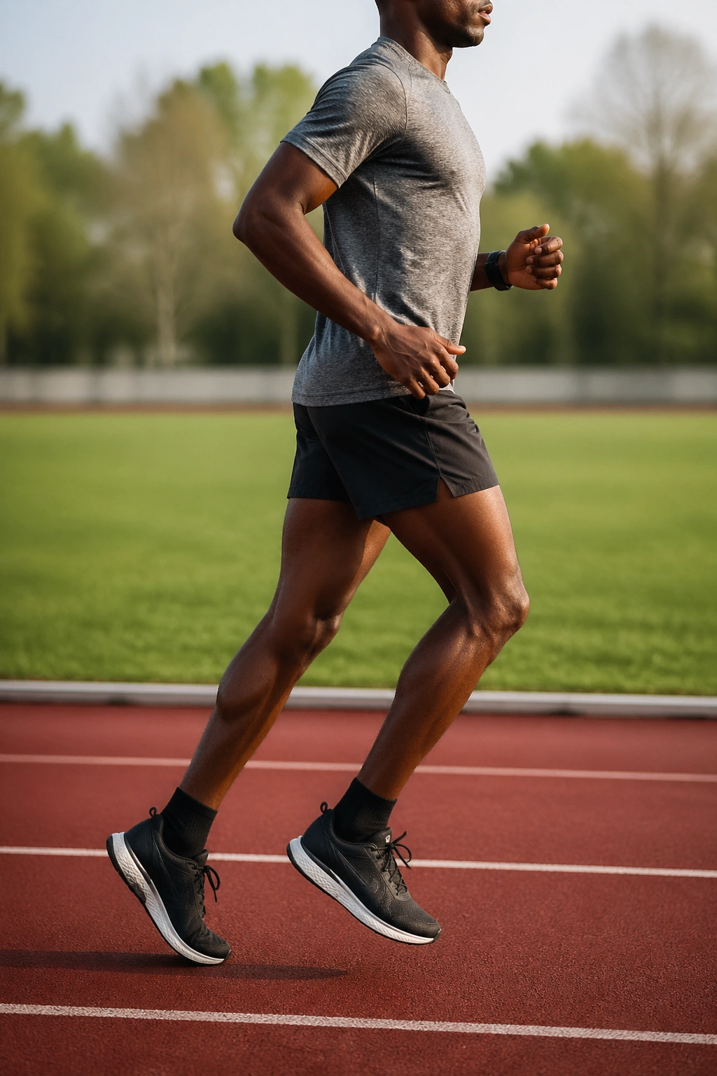 Runner's lower body showing good form on track