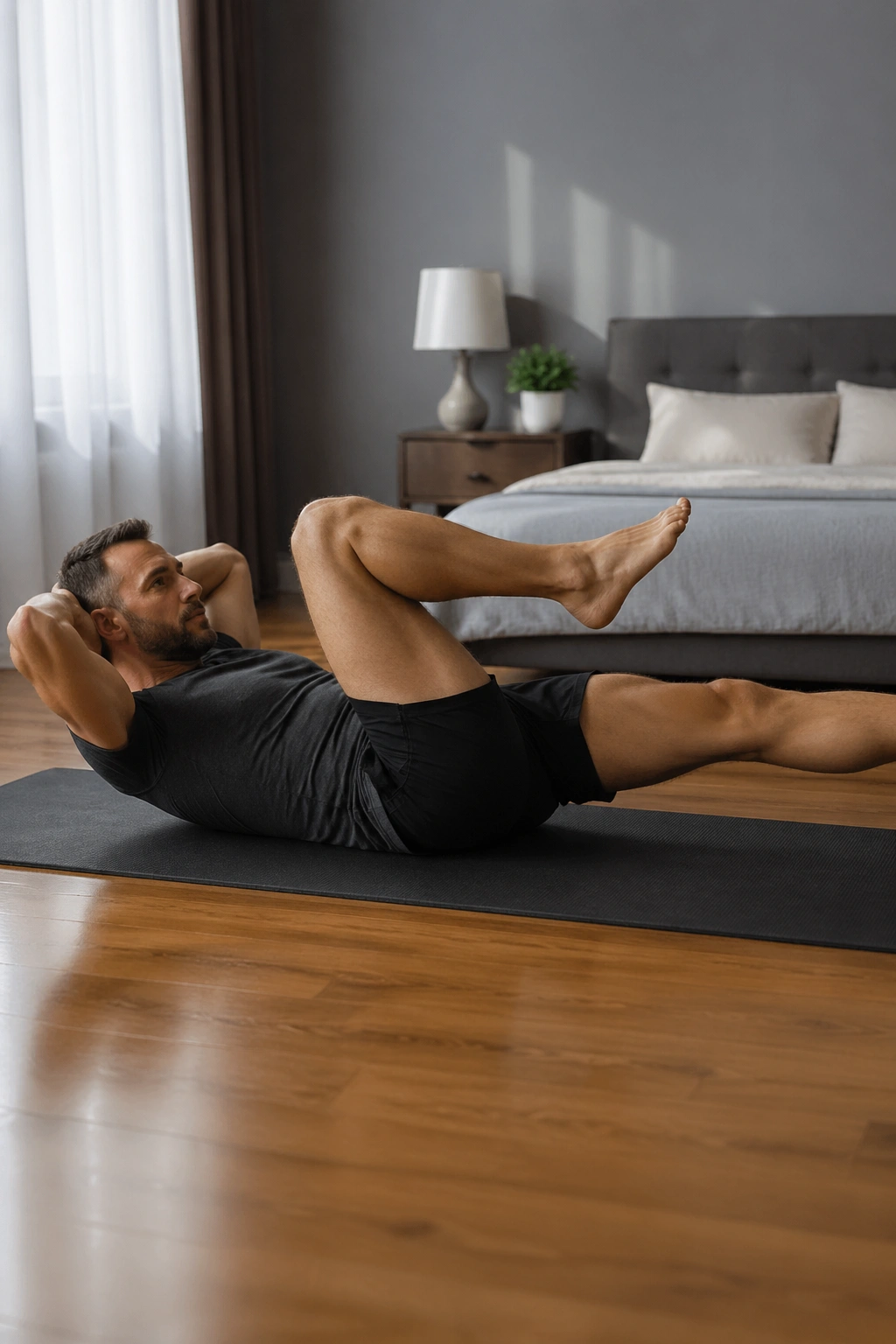 Supine single leg stretch with pelvis quiet and legs switching
