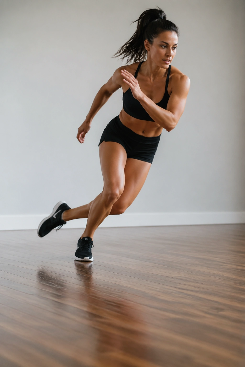 Athlete performing Skater Hops with a controlled landing and engaged core