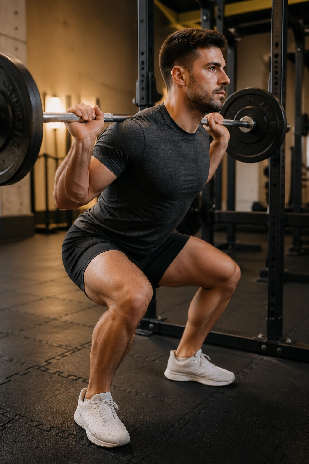 Athlete performing shallow squat lacking full depth