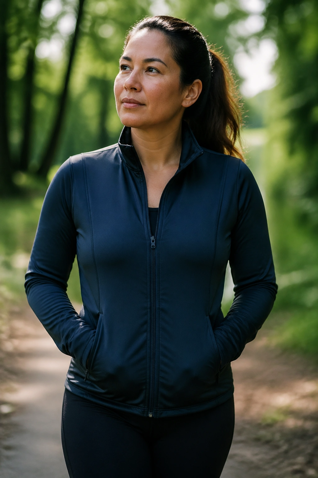Person taking a short outdoor reset walk to curb stress eating