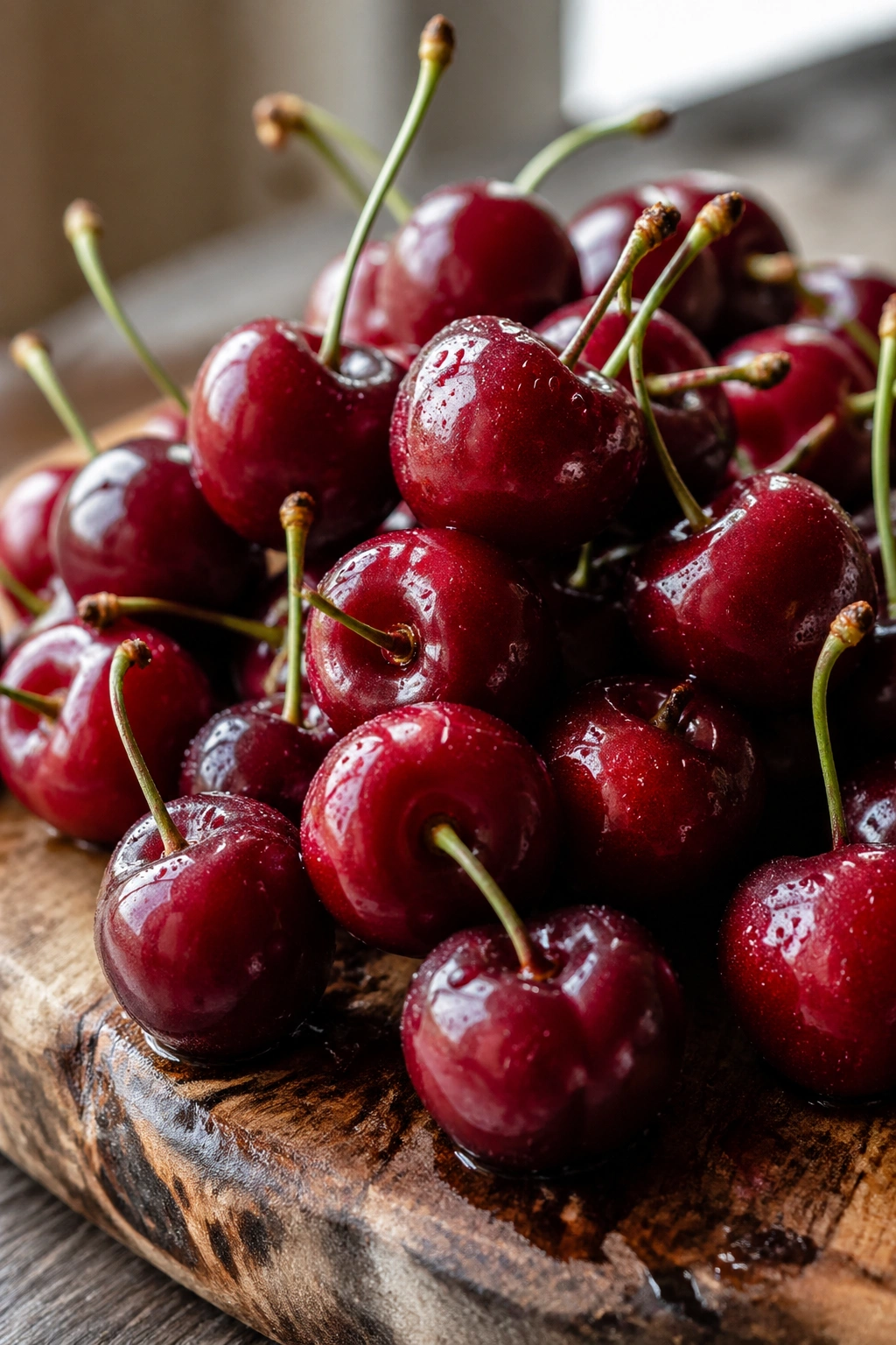 Close-up of tart cherries for recovery after training