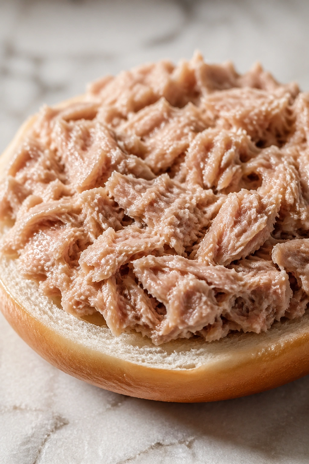 Plain bagel topped with tuna for a post-workout meal