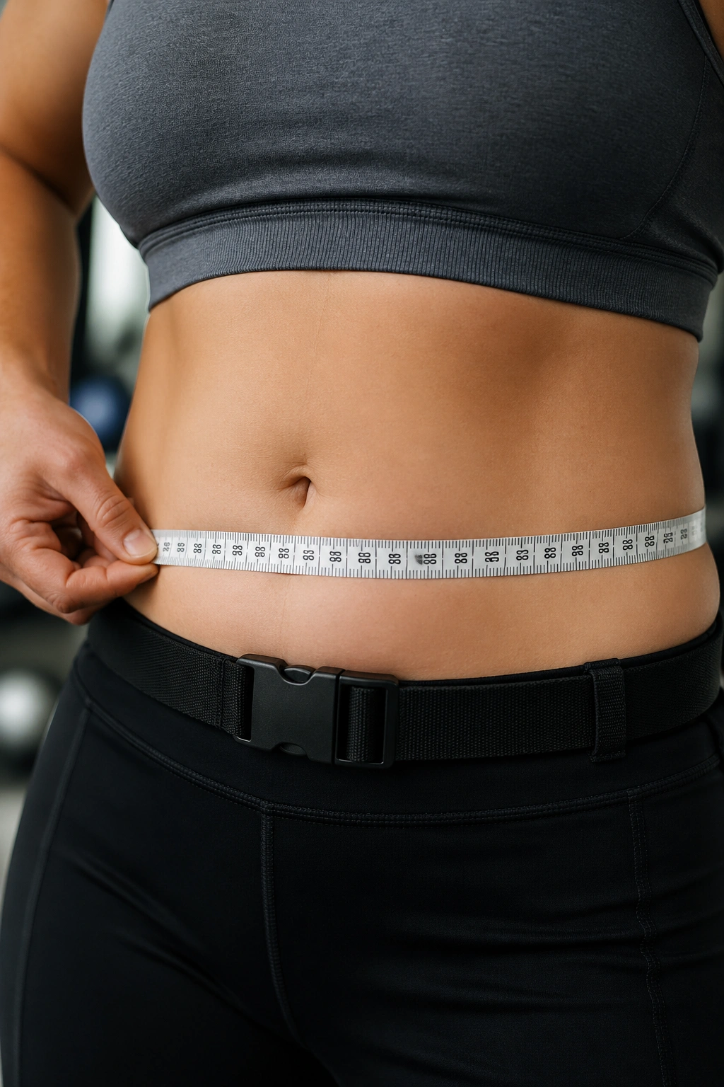 Midsection with athletic belt highlighting the waist