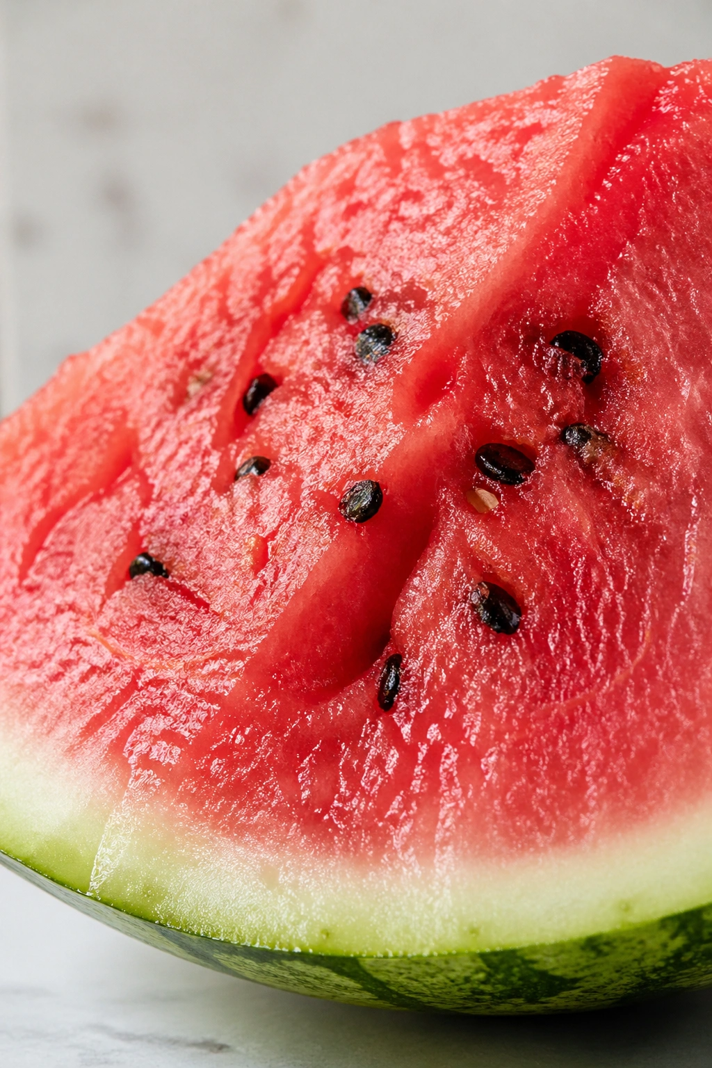 Close-up of a watermelon wedge filling the frame