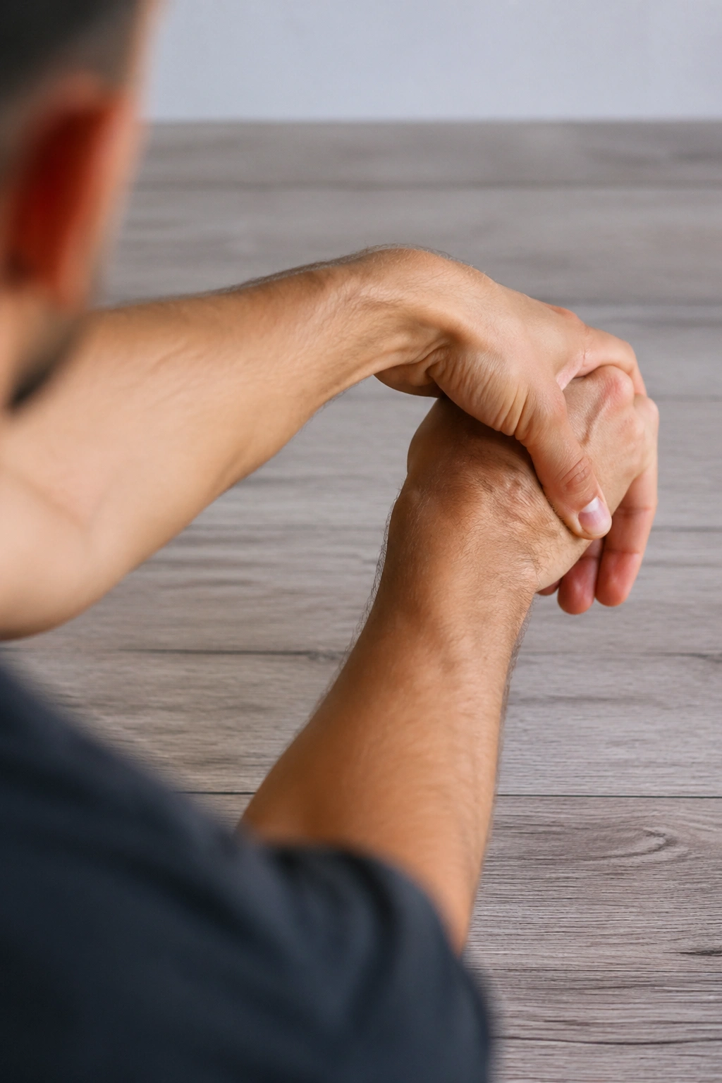 Forearm back of hand stretch with wrist extended downward