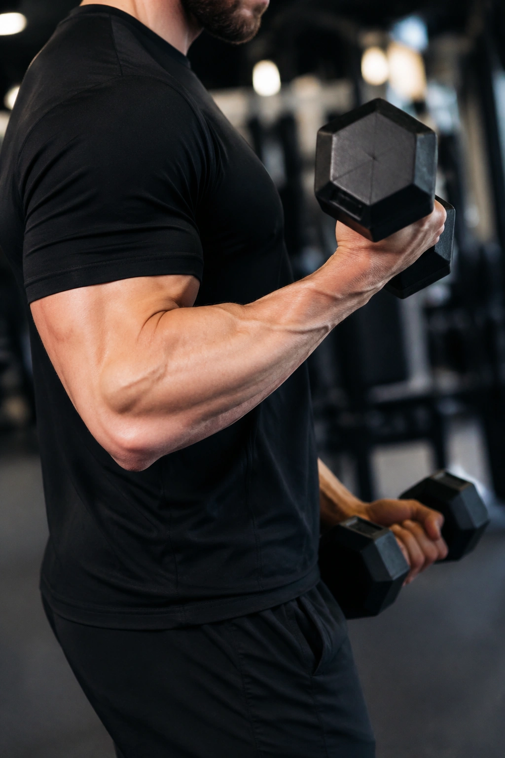 Close-up of Zottman curl wrist rotation during curl.