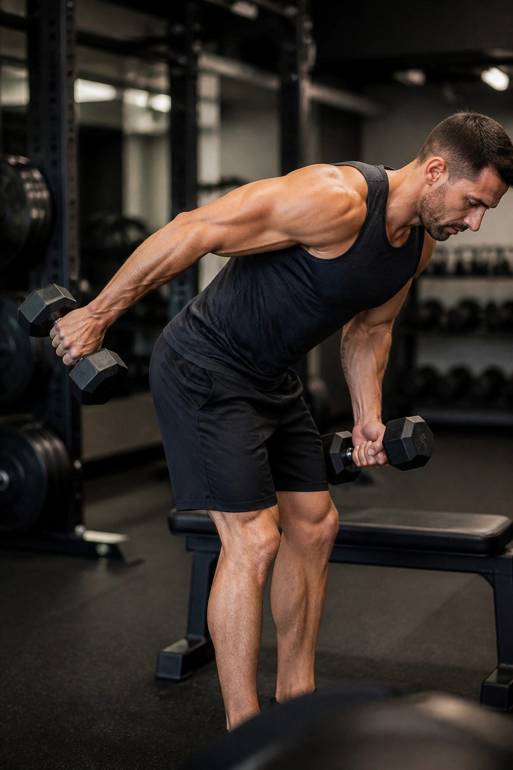 Real person performing alternating kickbacks with both arms visible and moving