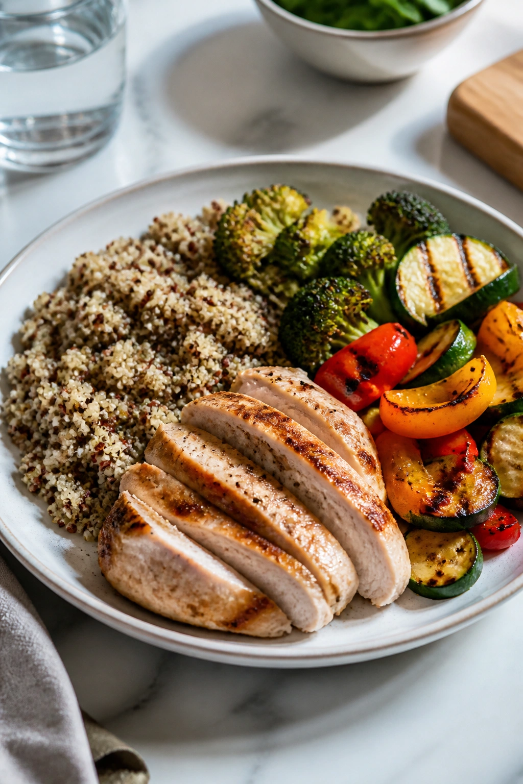 Balanced energy-boosting plate with protein, carbs, and vegetables