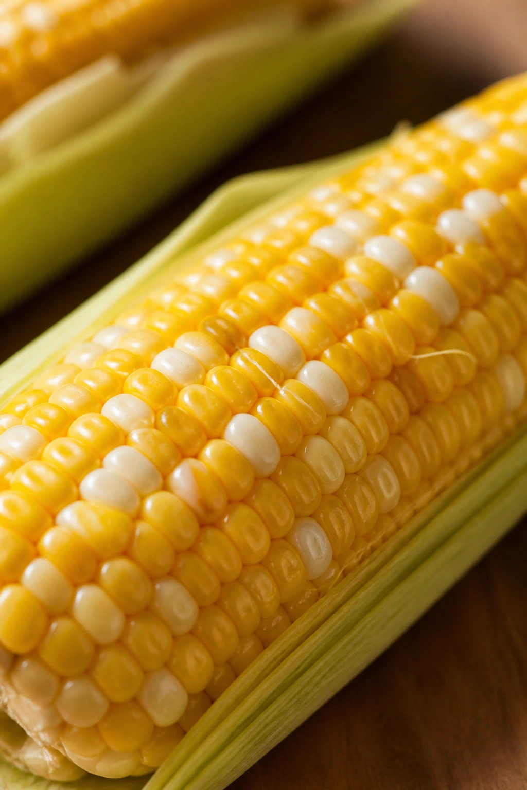 Close-up of corn kernels on a cob filling the frame