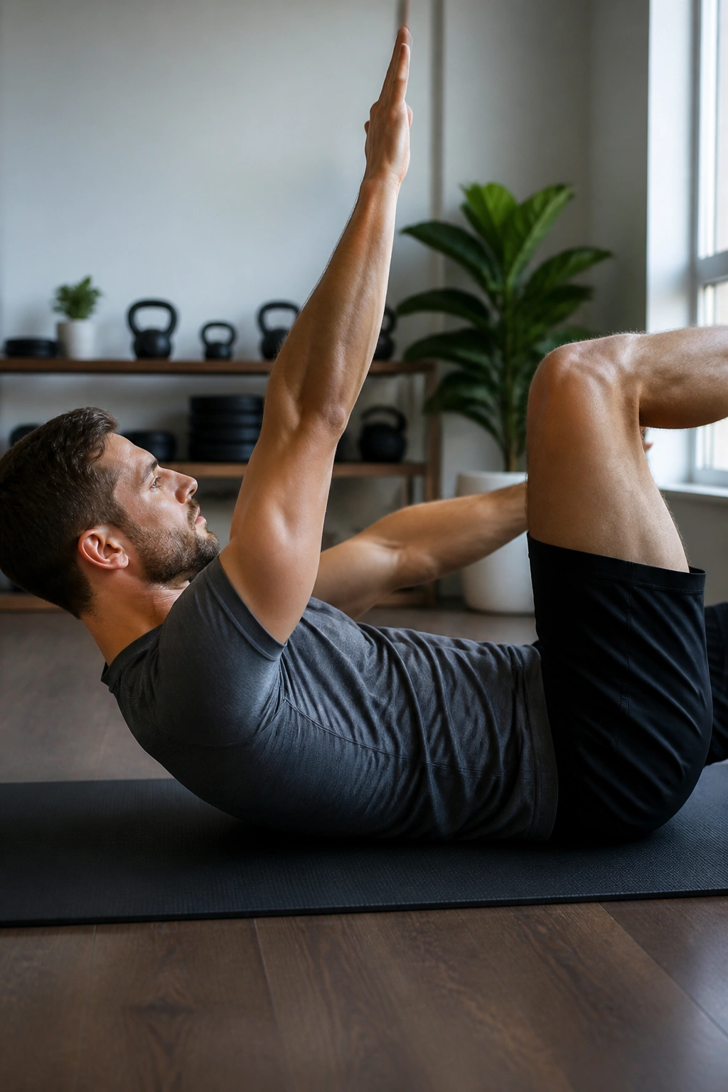 Person performing a dead bug exercise with proper form to fix common mistakes
