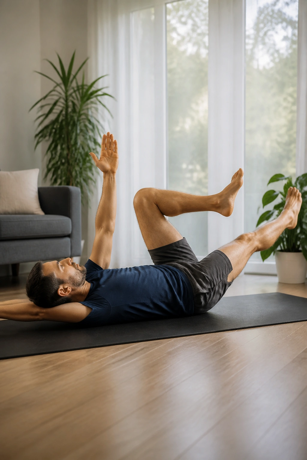 Core exercise dead bugs performed on a mat to build control