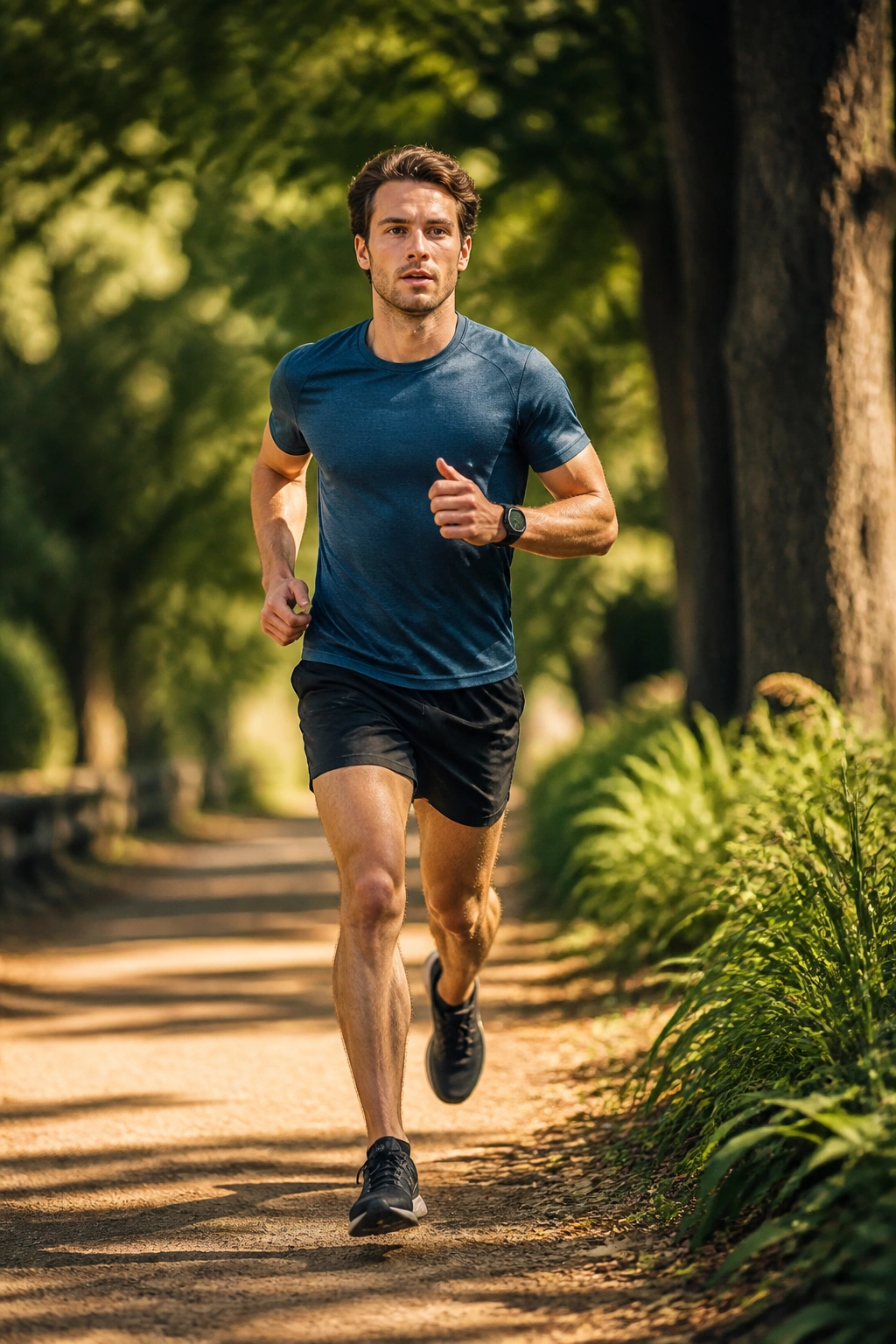 Runner on a park trail representing endurance plan