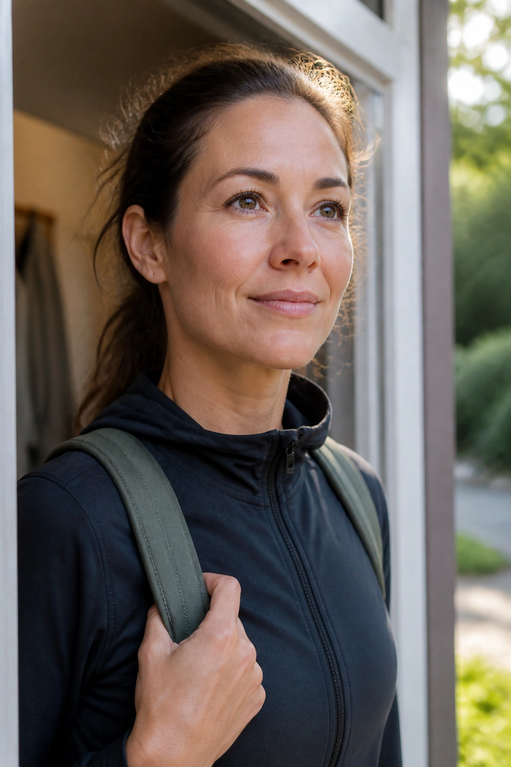 Portrait of a person about to start a 10-minute walk, representing a small 90-day habit