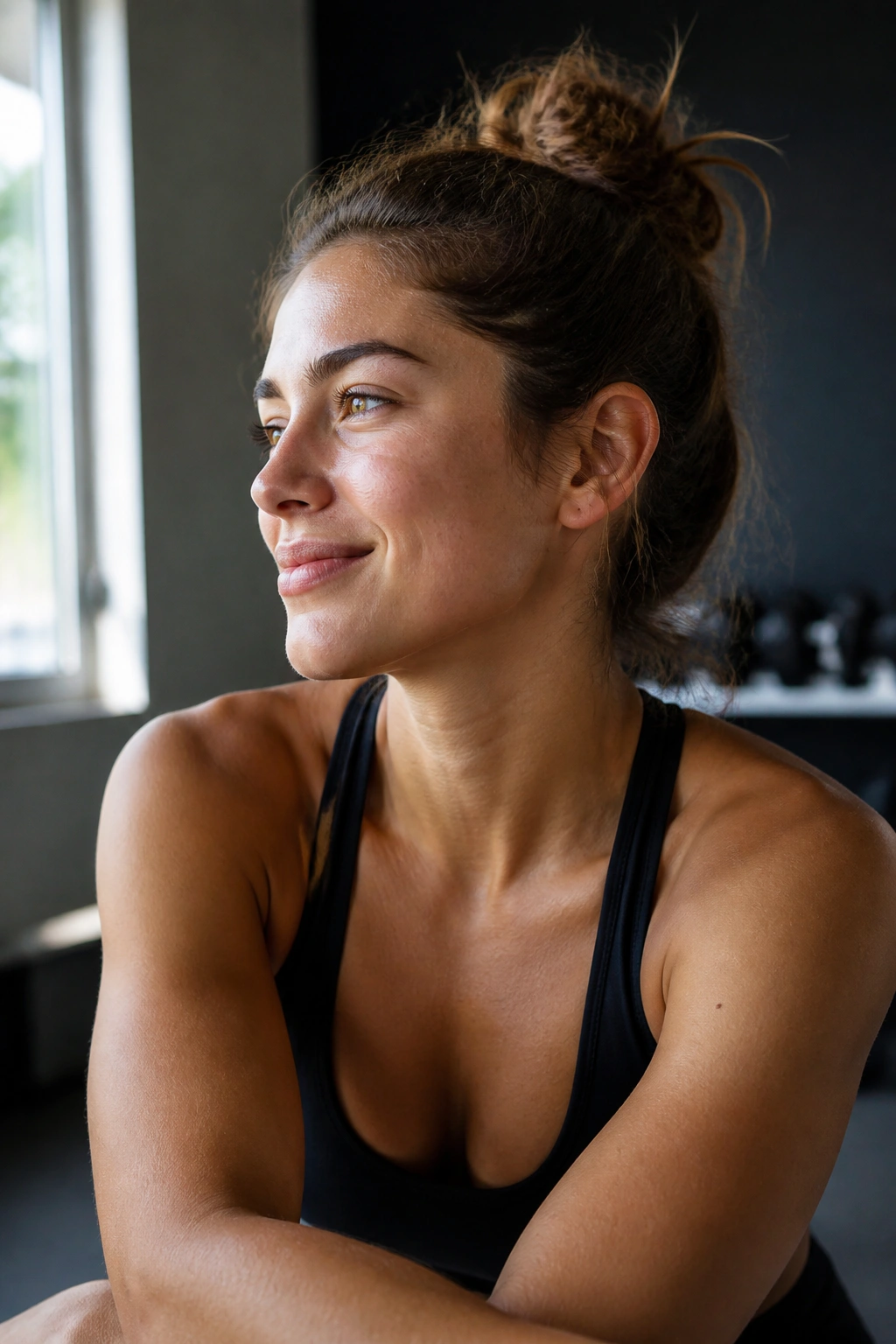 Close-up portrait of a refreshed athlete after a rest day