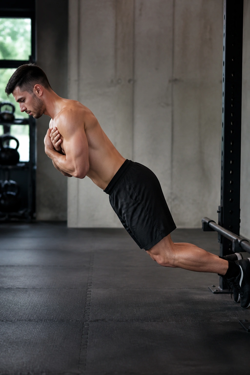 Athlete performing Nordic curl with heels anchored and calves engaged