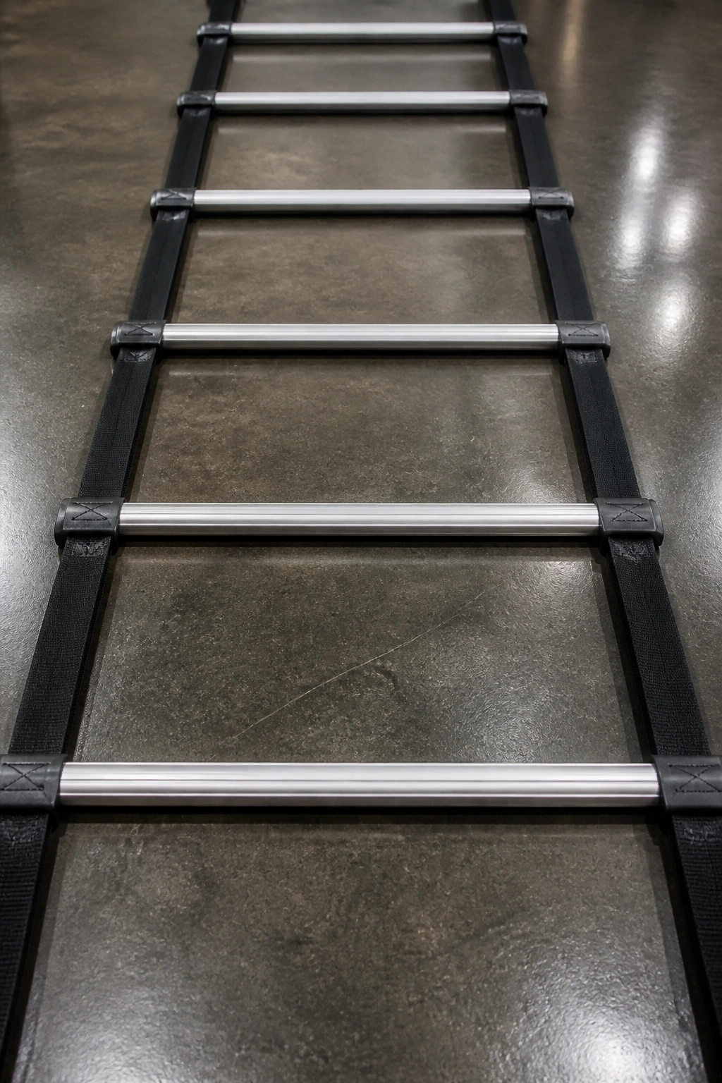Close-up of a single gym ladder on a floor for ladder circuit