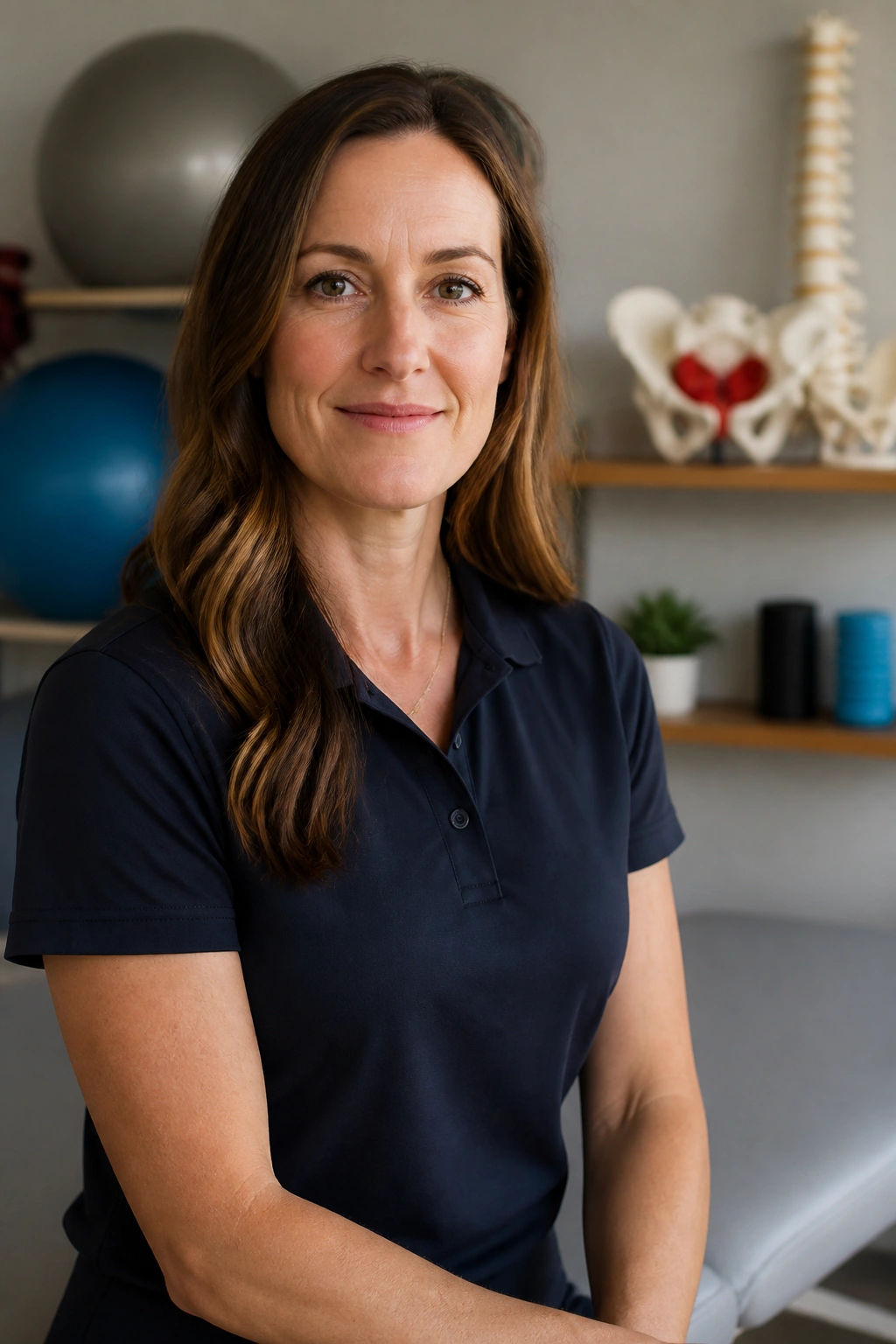 Pelvic floor physical therapist in clinical setting