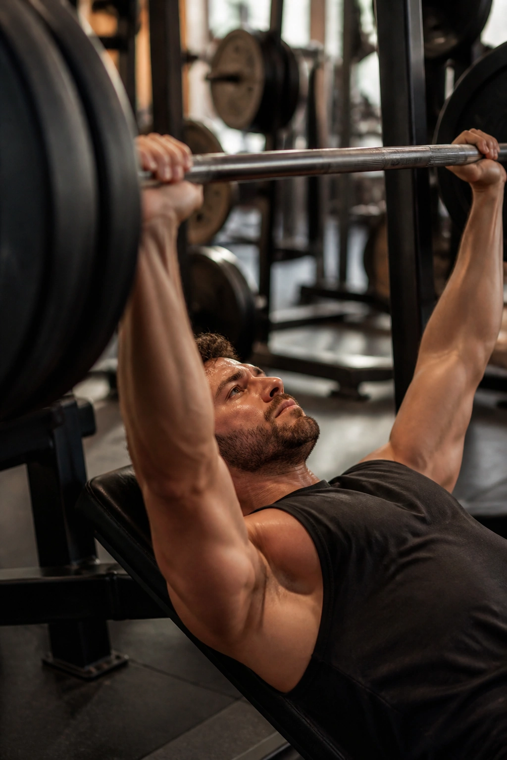 Lifter bench pressing for push-pull-legs six-day plan