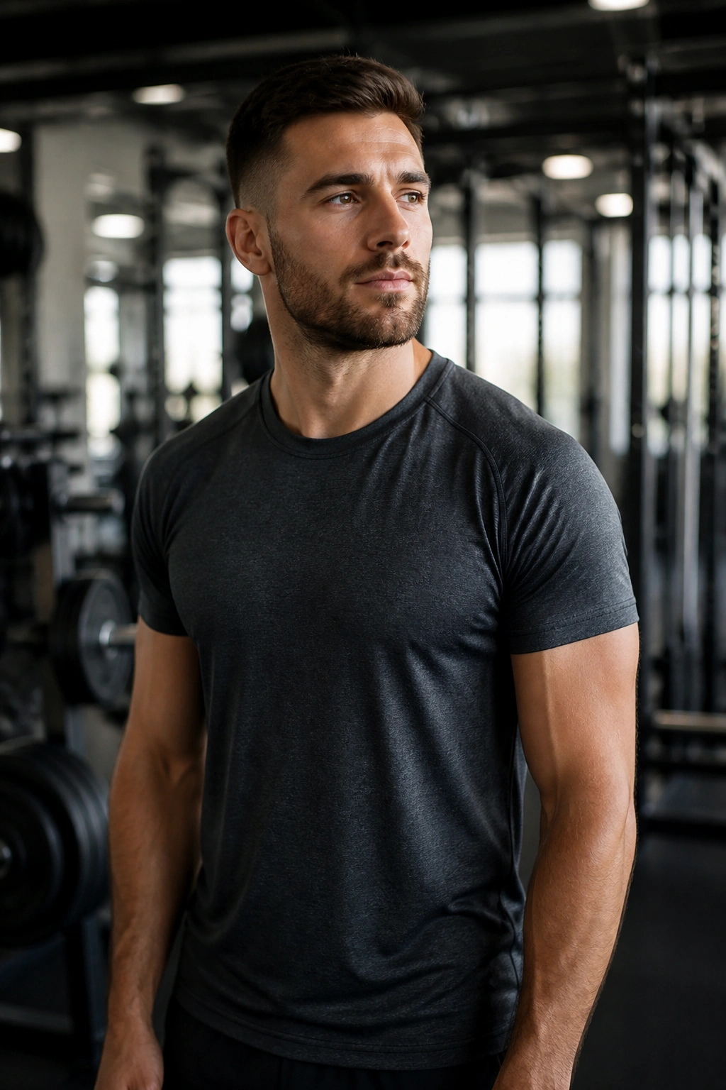 Athlete in gym thinking over exercise choices during rest day