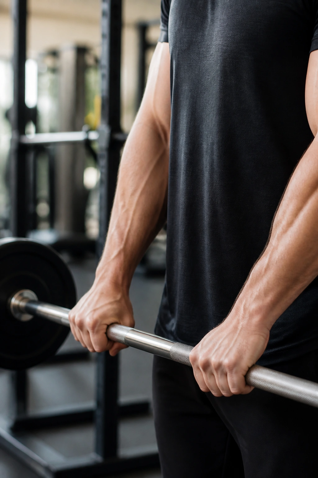 Forearm and hands performing a reverse curl with pronated grip