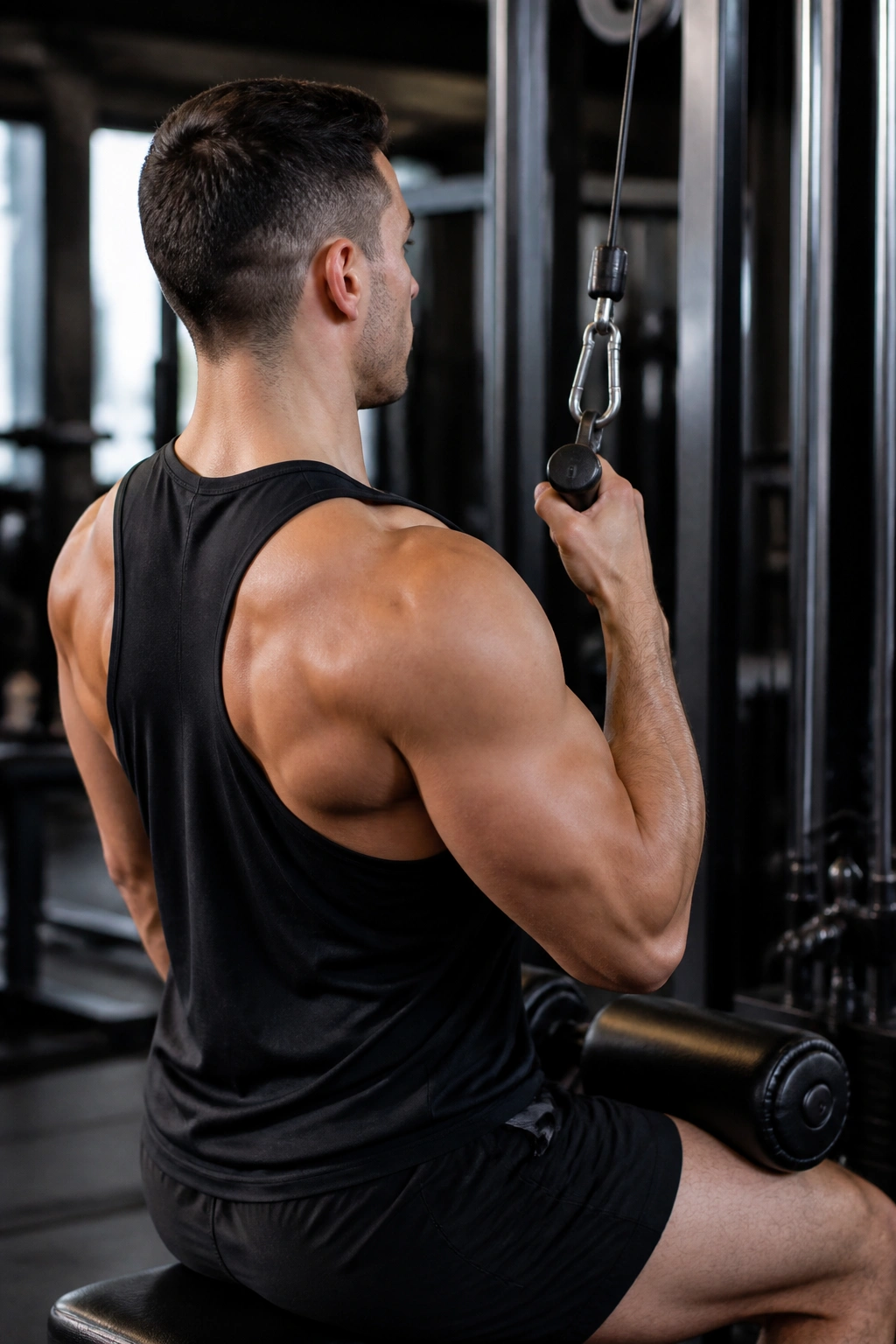 Back and arm during a single-arm lat pulldown