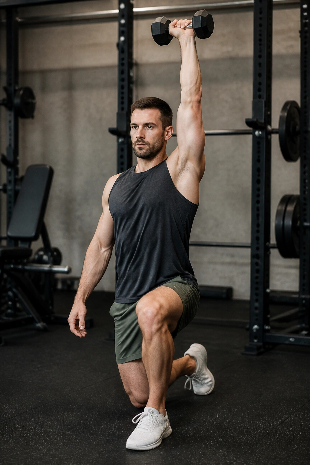 Shoulder and arm during a single-arm overhead press