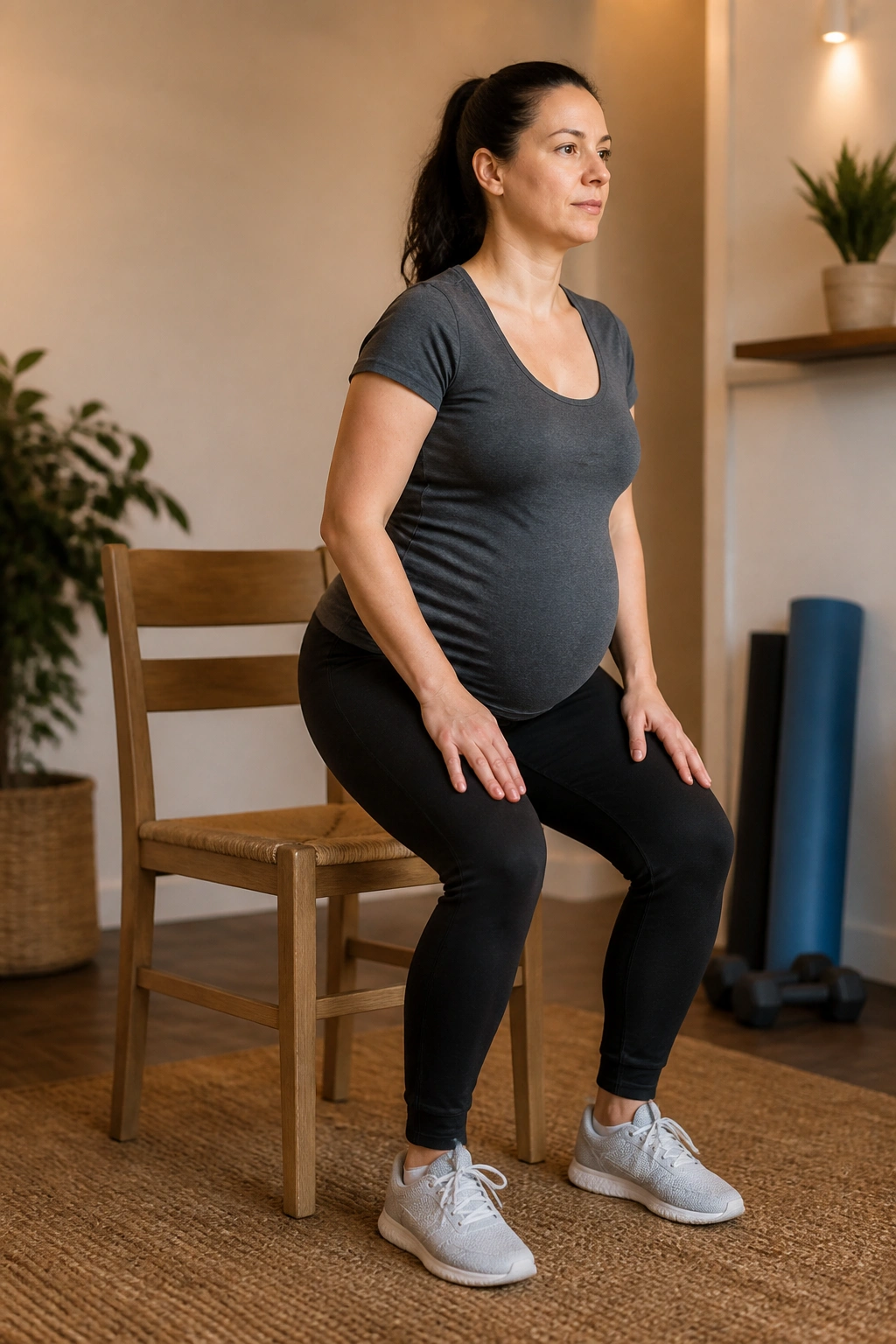 Person performing Sit-to-Stand With Breath Timing from chair