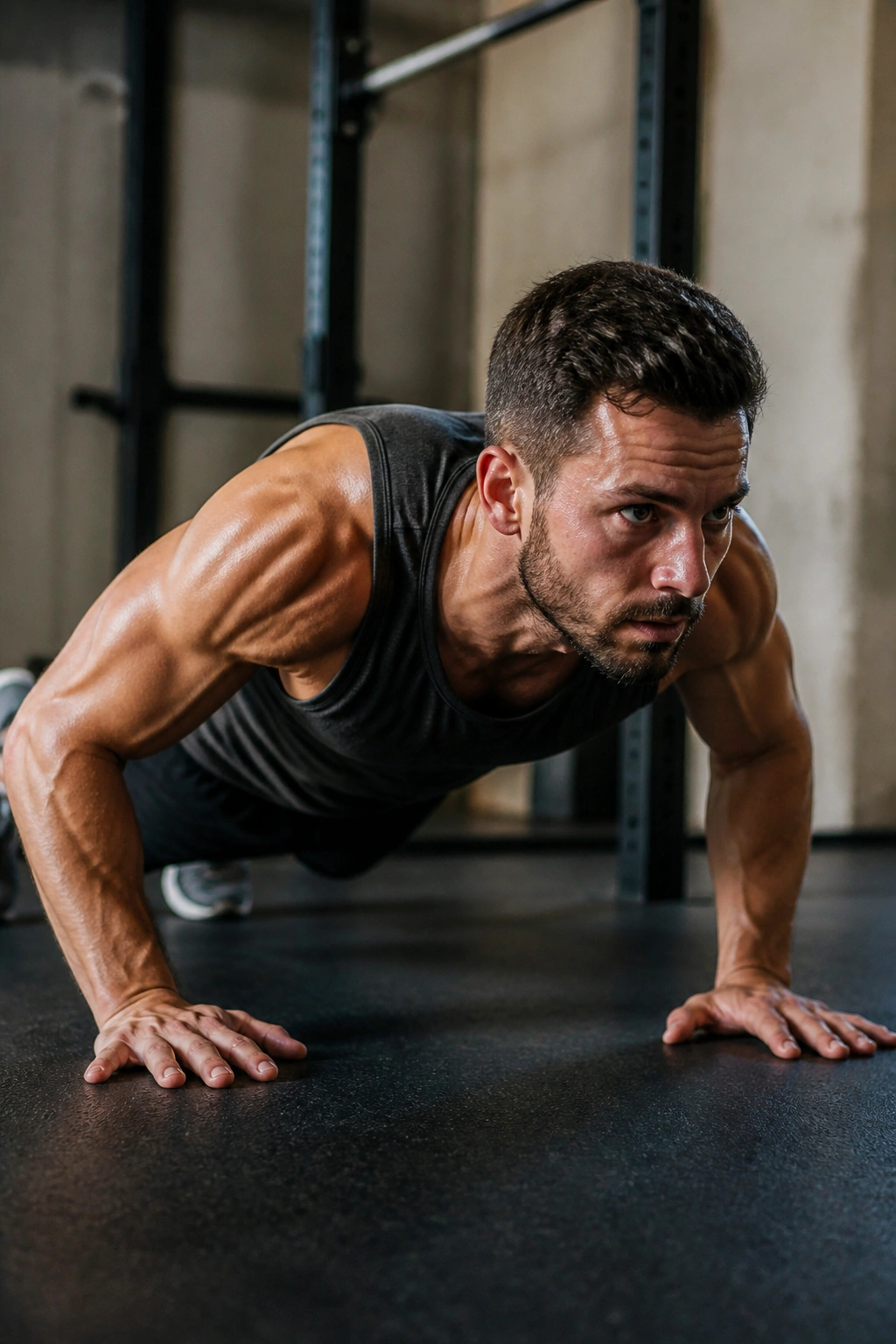 Person performing slow eccentric bodyweight moves